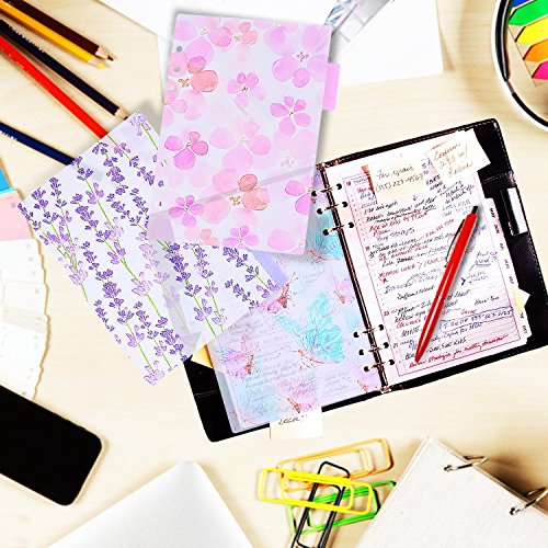 Rancco A7 Binder Index Dividers/PVC Insertable Index Page, 2 Sets 12 Pcs Translucent Binder Tab Cards for Filofax Notebook/Travel Diary Journal/Planner - Thumbnail 2