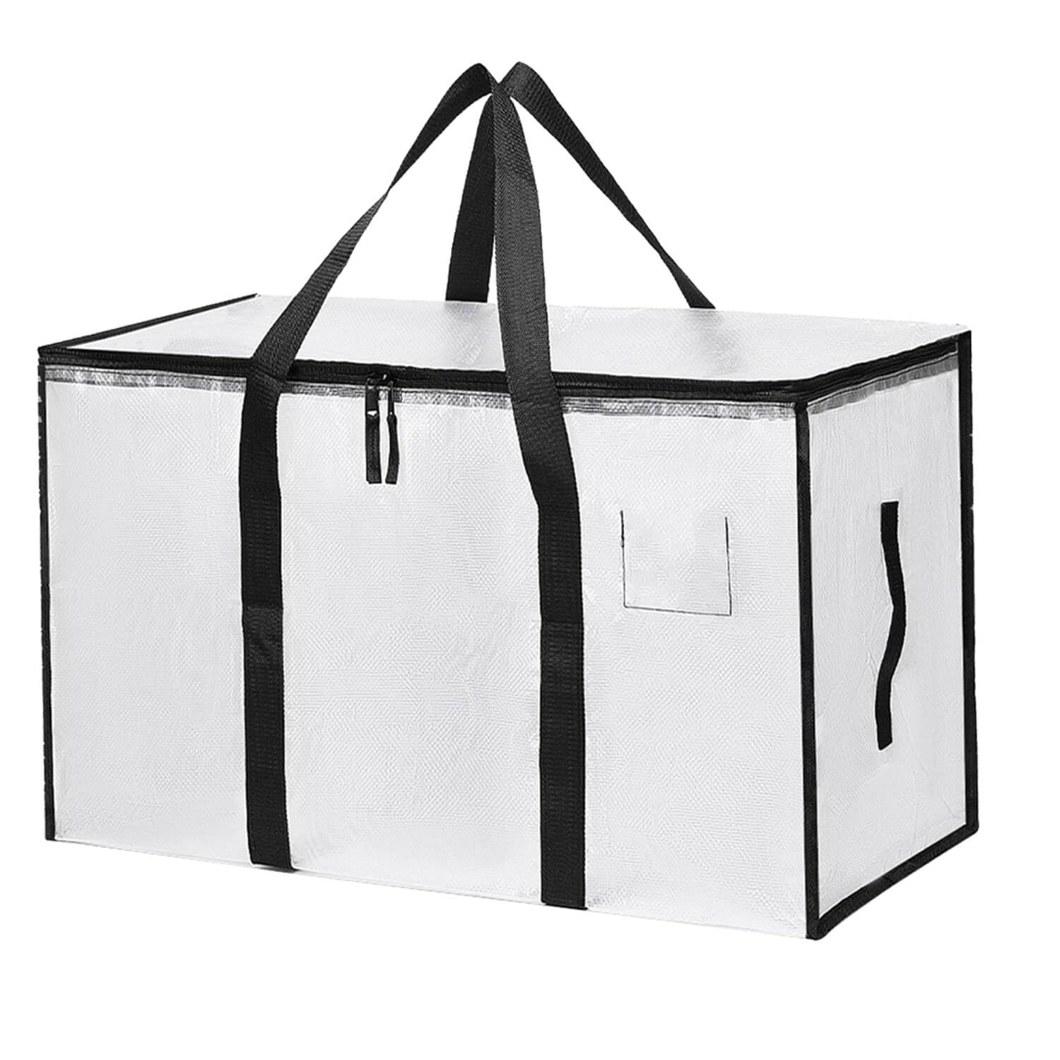 Photo 1 of 1Pack Large Moving Bags with Zippers & Carrying Handles, Heavy Duty Storage Tote Moving Boxes ?Space Saving (Clear, 1 Pack)