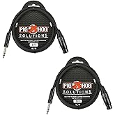 Pig Hog PX-TMXF3 1/4" TRS to XLR Adaptor Cable, 3 Feet (2-Pack)