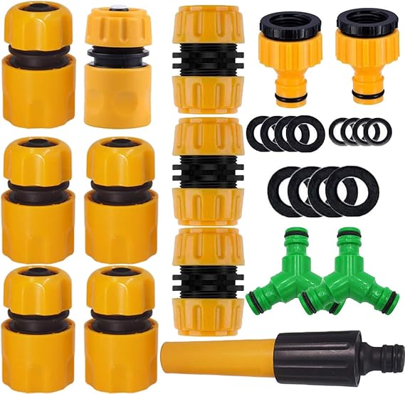 ANSYU 1/2" Garden Hose Connector Kit 14pack 1Nozzle,5 Hose Quick