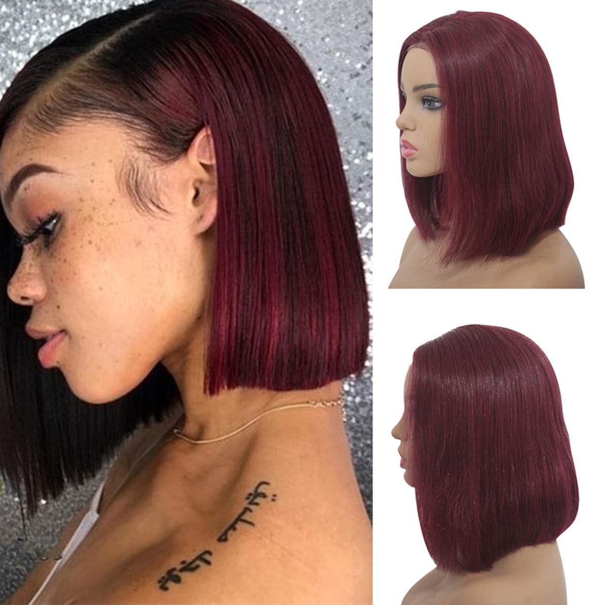 Amazon Com Straight Bob Lace Front Wigs Human Hair Short Cut