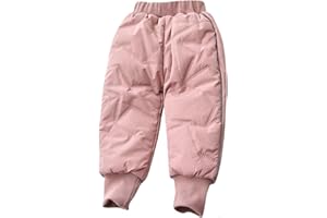 Xiaojmake Toddler Kids Puffer Down Pants Baby Boy Girl Windproof Waterproof Warm Snow Pant Winter Thick Elastic Waist Trouser