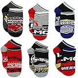Disney Cars 3 Boys 6 pack Socks 4-6 / Shoe: 7-10, Grey/Multi Quarter