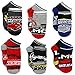 Disney Cars 3 Boys 6 pack Socks 4-6 / Shoe: 7-10, Grey/Multi Quarter