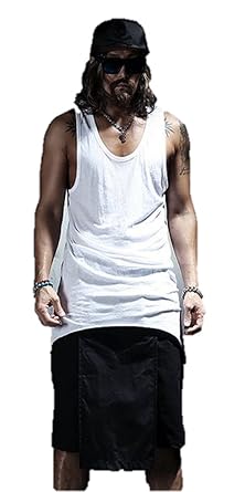 Amazon M O D E メンズ ストリート系 オーバーサイズ タンクトップ