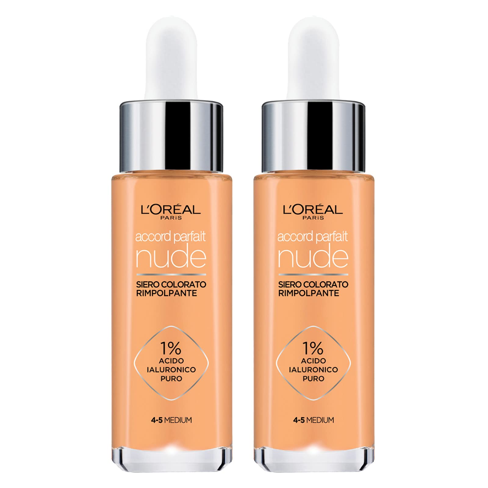 L'Oréal Paris Accord Parfait Nude Colour Remover Serum 4-5 Medium Formula with 1% Pure Hyaluronic Acid Moisturising Anti-Ageing for Sensitive Skin - 2 Cosmetics