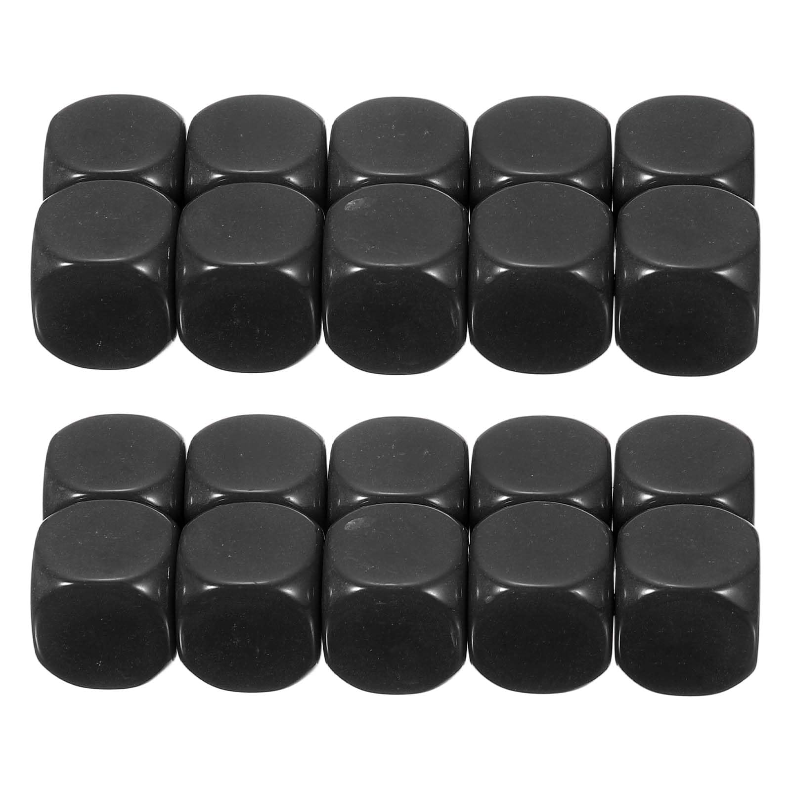 PATIKIL 16 mm Acrylic Dice Blank, 100 Pcs Standard Game Dice Rounded Corner with Smoothed Surface Six Sided for Board Games Teaching, Black