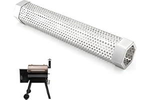 FEVBCNRJ Smoke Tube Compatible with Traeger Grill, 12" Portable Pellet Smoker Tube, Made of Premium Stainless Steel, Hot or Cold Smoking Cheese Beef Nuts Fish, Suitable for Any Grills or Smokers
