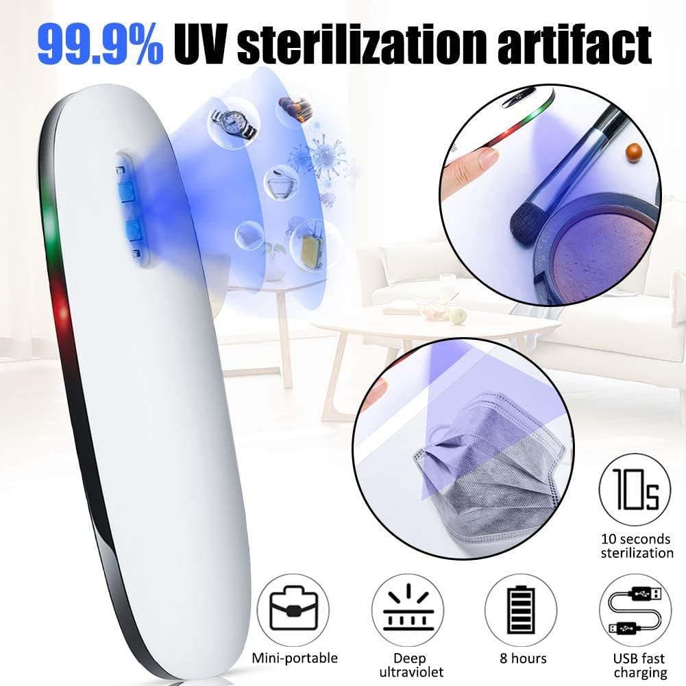 FDCJK UV Light Sterilizer Lamp,Handheld UVC Disinfection Lights 99% Ultraviolet Germicidal Lamp for Household Toilet Car Pet,10 Second Quick Disinfection