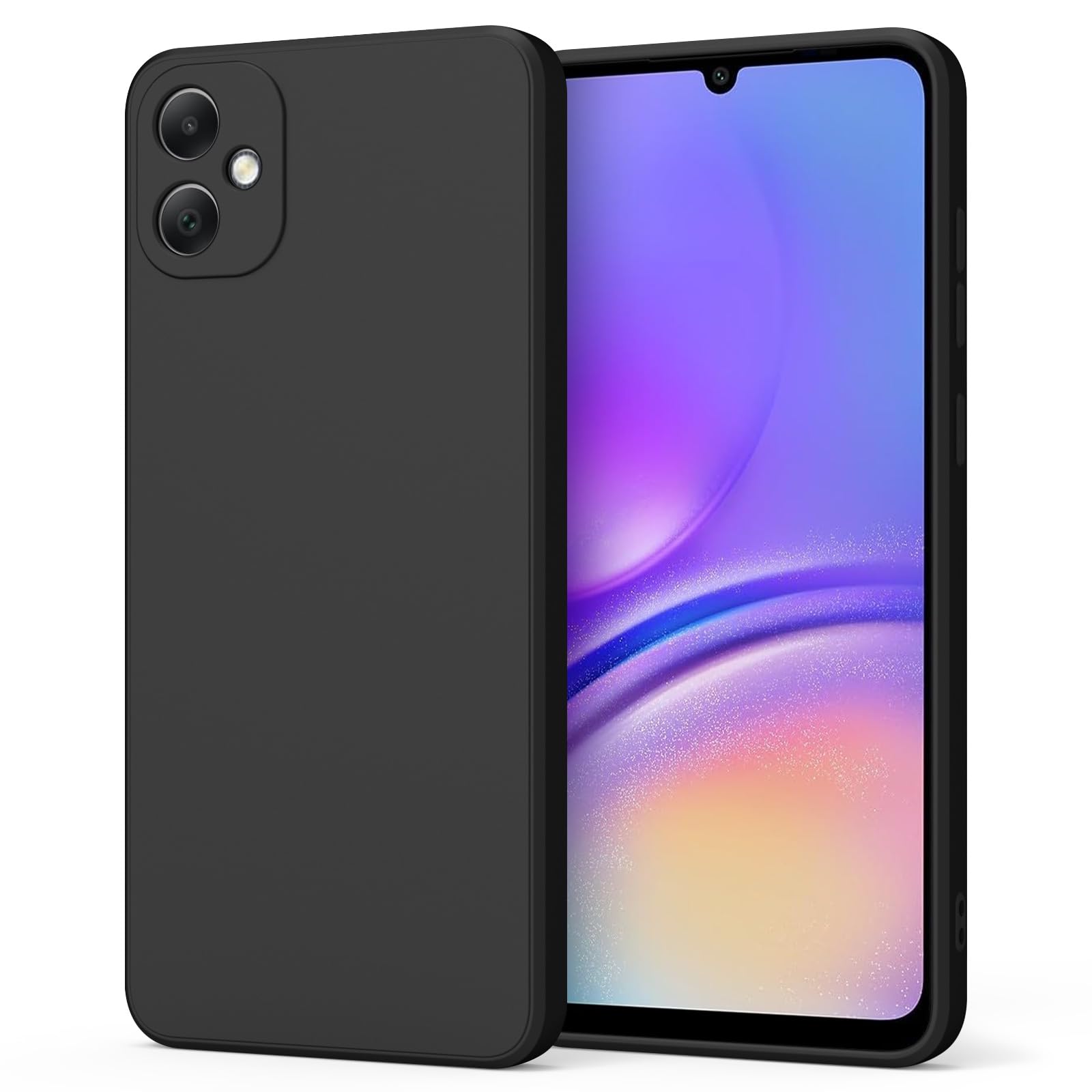 Photo 1 of Vanjua Case for Samsung Galaxy A05 (Only), Stylish Liquid Silicone Slim Full-Body Protective Cover Compatible with Samsung Galaxy A05 4G Phone Case Black
