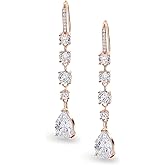 Vetieeimo Bride Bridesmaid Teardrop Long Dangle Earrings for Women, Christmas Jewelry Gift, Trendy Hook Dangling Earrings Fit Wedding Prom Halloween