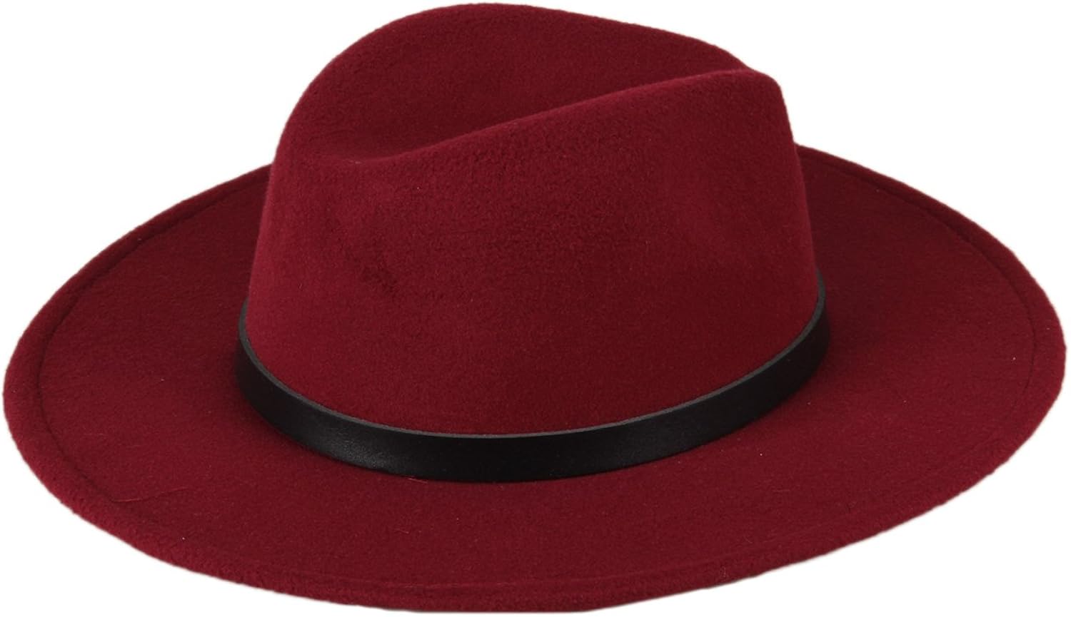 Dantiya Women'/s Wide Brim Wool Fedora Panama Hat with Belt Camel, One Size at  Women’s Clothing store