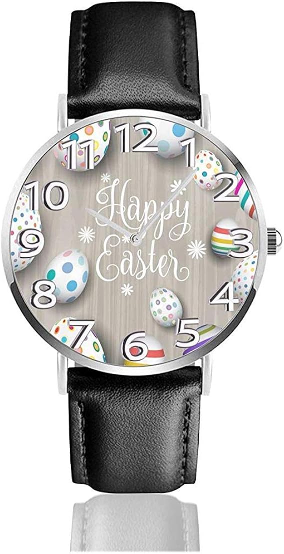 Watch Wrist Watch Easter Eggs On Wood Classic Casual Quartz Watch