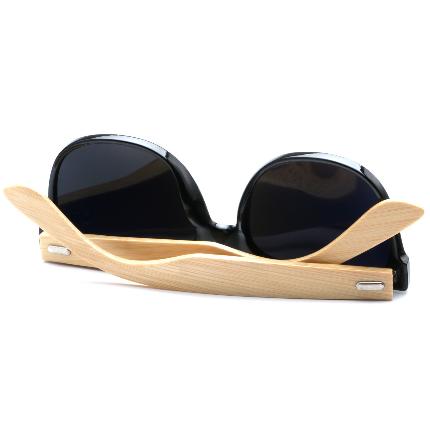 Ablibi Womens Unique Bamboo Sunglasses Polarized Eyewear in Gift Box (black, green)