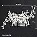 Mlouye Women Bridal Hair Comb Handmade Bendable Clear Crystal Bead Ivory Color Simulatd Pearl Leaf Vine Filigree Flower Wedding Hair Accessories for Bride and Bridesmaids