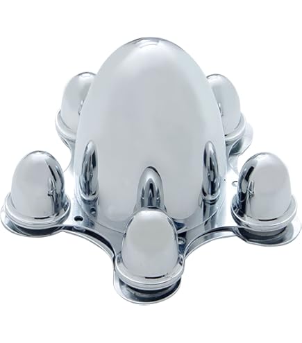 thumbnail image 2 of Pair Of 2.5" Bolt-On Bullet Nose Hub Caps - Chrome, For Custom Car & Truck Wheels 2 of 14