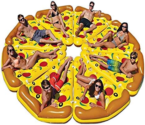 Inflatable Pizza Slice Swimming Pool Lounge Float Floating Bed for Adults &amp; Kids (180cm x 150cm, 8 slice)