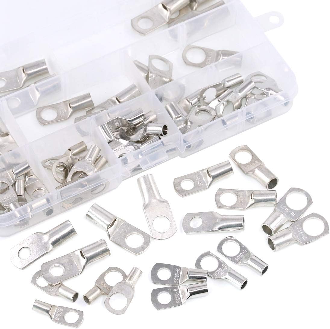 Hilitchi 65 Pcs UL Listed Heavy Duty Wire Lugs Battery Cable Ends Eyelets Tubular Ring Terminal Connectors (AWG4, AWG6, AWG10) : Sports & Outdoors