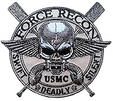 Velcro Patch Force Recon USMC Military Marine Swift -Deadly-Silent Skull by Titan One