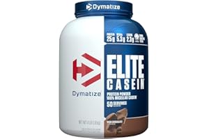 Dymatize Elite Casein Protein Powder, Slow Absorbing with 25g Protein, BCAAs & Leucine for Muscle Building and Overnight Recovery, Rich Chocolate, 4 Pound