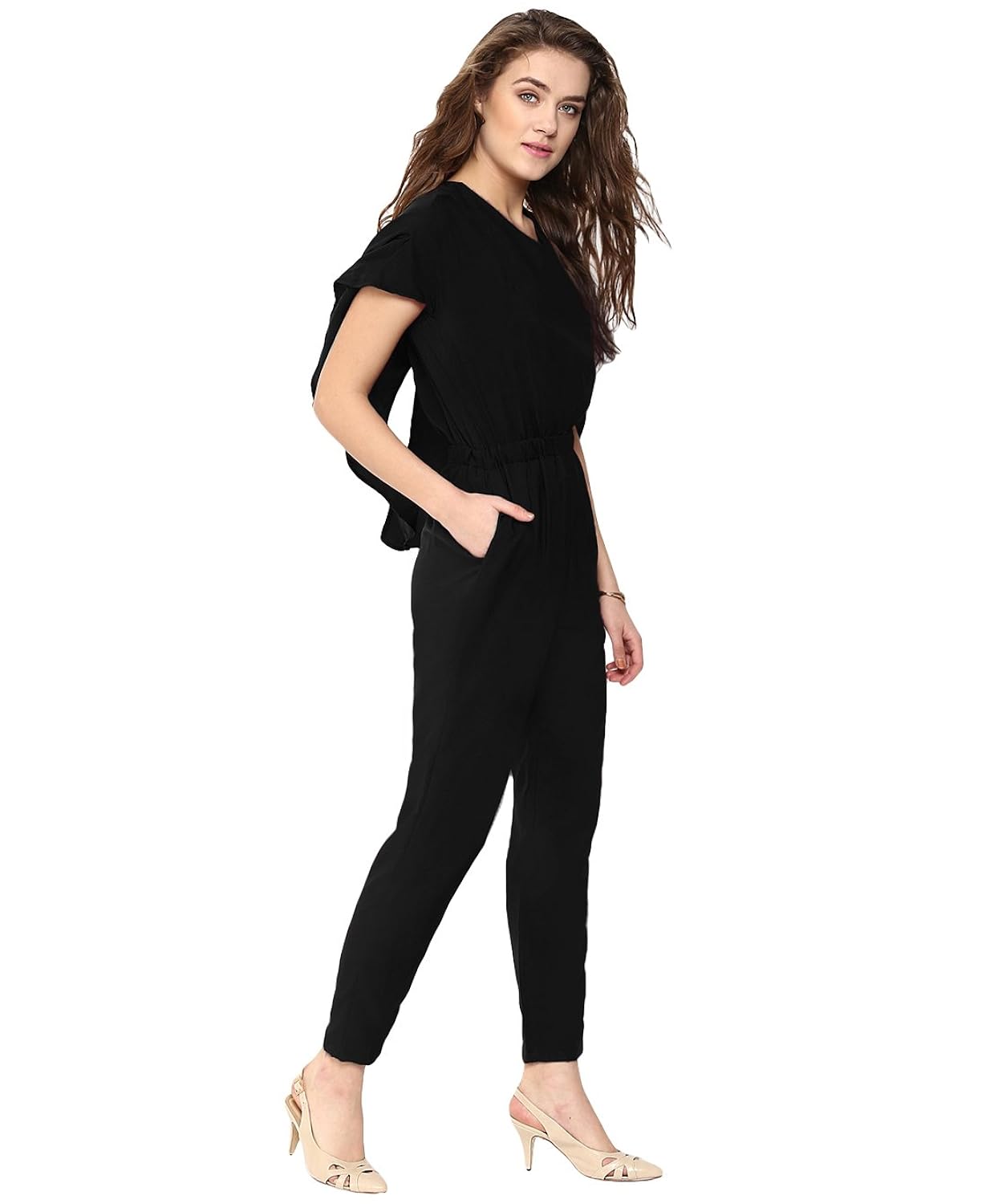 uptownie lite solid cap sleeve jumpsuit