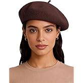 Sumolux Women Beret Hat Wool Vintage French Solid Color Classic Winter Cap