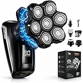 Maraiss Head Shavers for Blad Men, 7D Floating Blades Electric Head Shaver, IPX7 Waterproof Wet Dry Bald Head Shaver, Magnetic Detachable Rechargable Head Shavers, Gifts for Man Male Father Husband