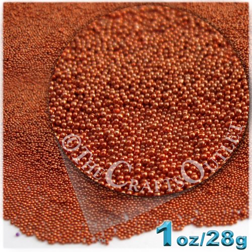 The Crafts Outlet MCR-GLS-MTL-MA6-BRZ Metallic Glass Microbead, 1 Bag of 1-Ounce, Rusty Bronze