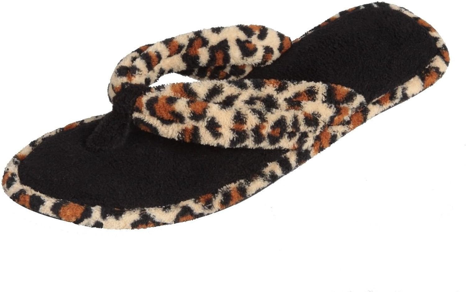 Fuzzy Two Tone Plush Terry FlipFlop House Slippers for Women (Small / 56 B(M) US