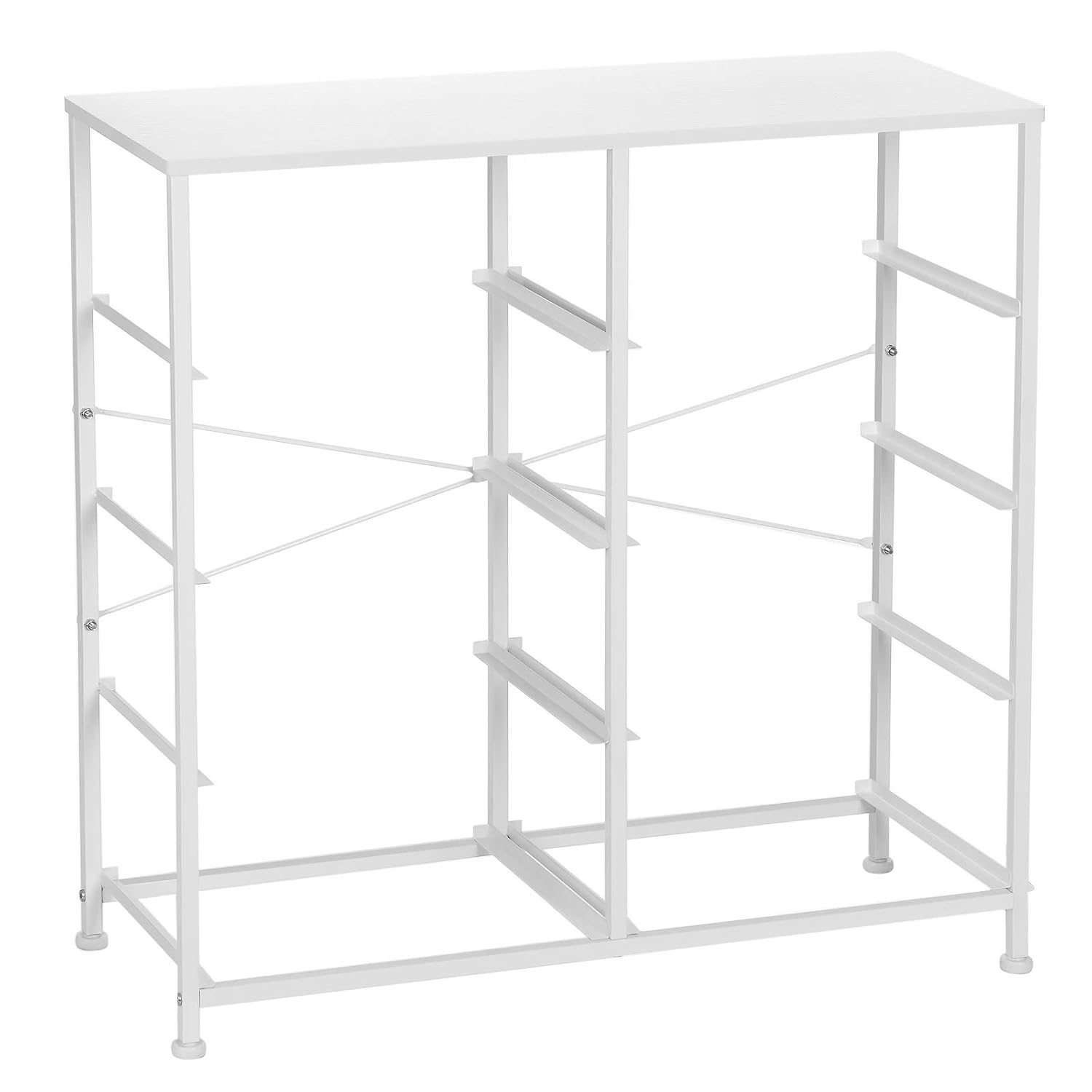 SONGMICS 4-Tier Storage Dresser with 8 Easy Pull Fabric Drawers and Wooden Tabletop for Closets, Nursery, Dorm Room, Light Gray and White ULTS24W -