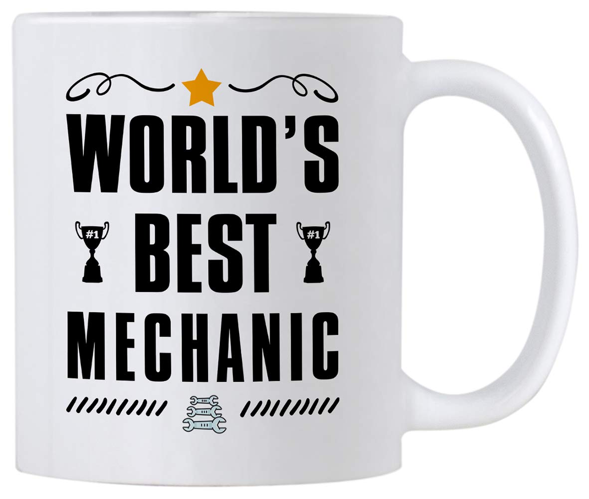 Mechanic Gifts. World's Best Mechanic 11 Ounce Coffee Mug. Cup Gift Idea for Auto