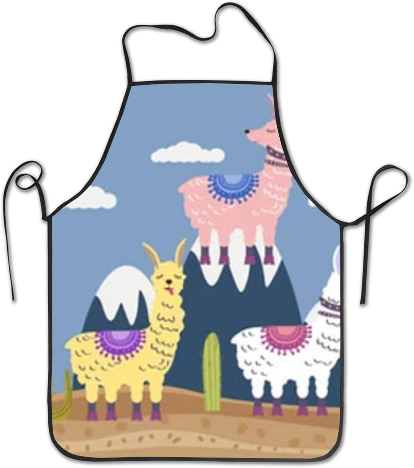 Set Lindo Vector Lama Cactus Chef Delantal Delantal, delantales para