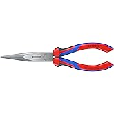 KNIPEX Tools - Long Nose Pliers With Cutter, Multi-Component (2612200), Multi-Colour, 8 inches