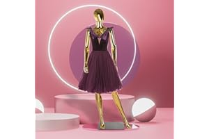 FURNDOOR Female Mannequin Dress Full Body - 70'' Mannequin Dress Form Display Full Body Adjustable Realistic Manikin Torso Stand (Golden)