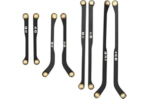 RampCrab High Clearance 4 Links Set for SCX24 Gladiator & Dodge Power Wagon, Steel Links Set, Upgrade Parts for SCX24, Axial 1/24 RC Crawler Car Upgrade Accessories, 8Pcs, Black