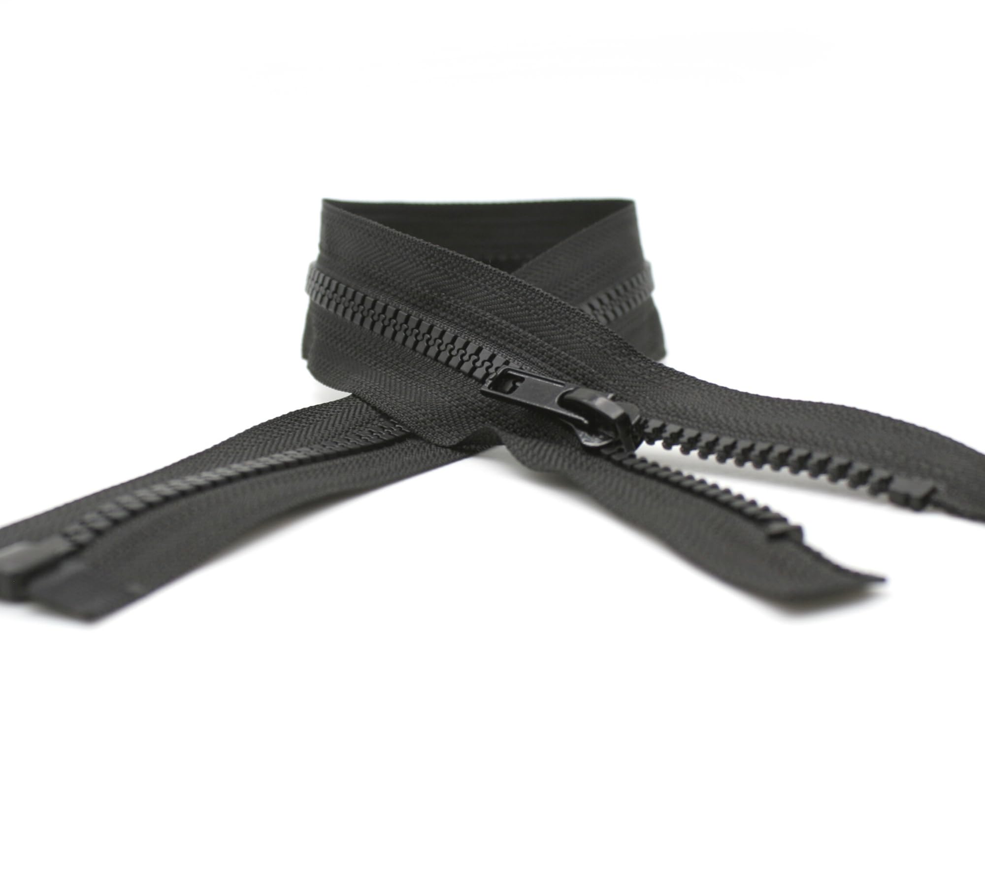 DOJA Barcelona | Open Zip Jacket | Pack 10 | 50 cm | Number 5 | Black | Zips by the Metre for Sewing | Zips for Jackets, Trousers, Bag, Jeans, Coat, Backpacks