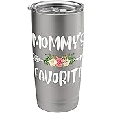 Mommy's Favorite Funny Son Daughter Arrow Quote Stainless Steel Insulated Tumbler