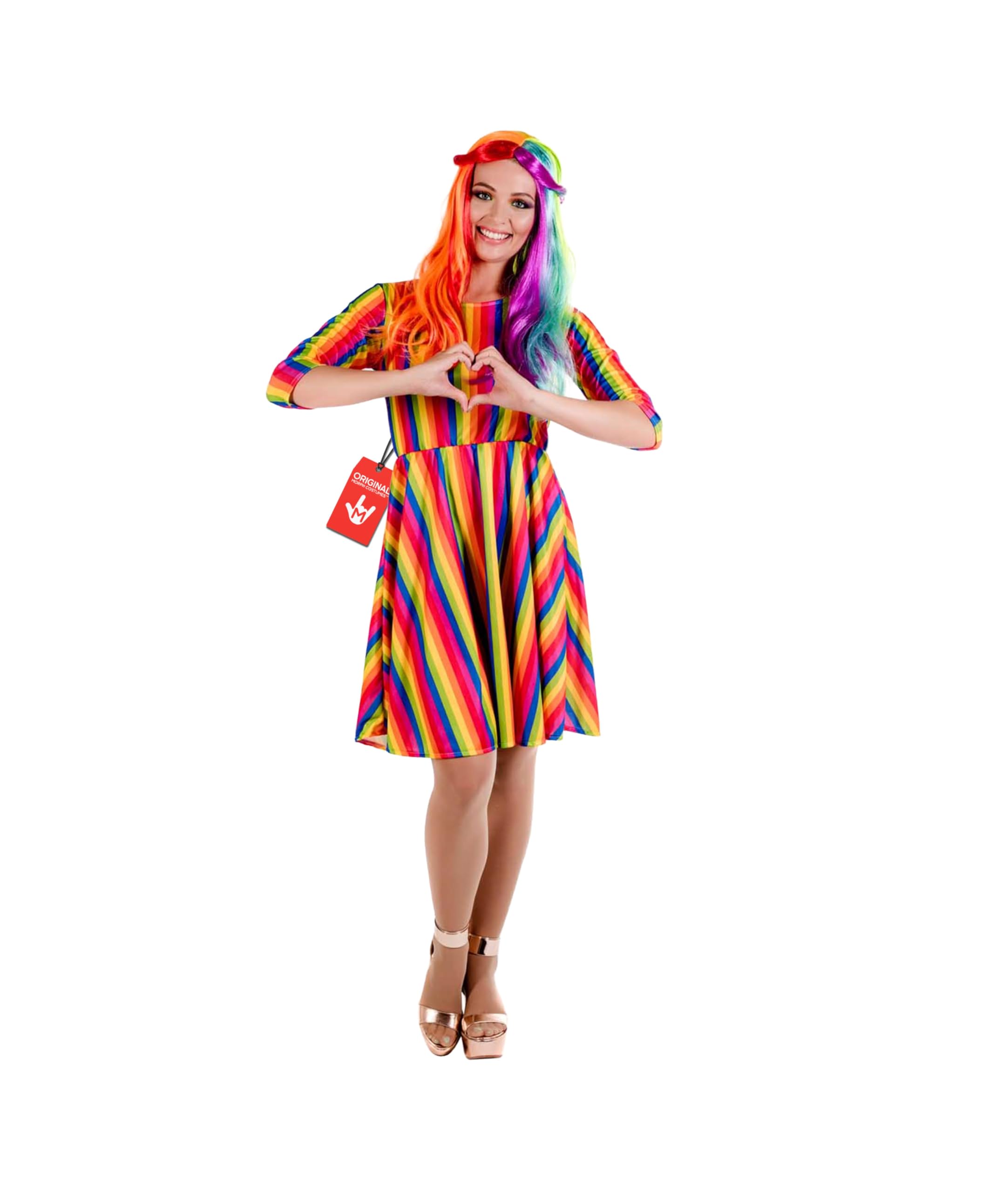 Fun Shack Rainbow Dress Adult Rainbow Costume Women Fancy Dress for Parties, Festivals, and Themed Events, Small