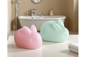 T-SHIN Bunny-Shaped Botanical Soap Duo (2x45g),Cute Rabbit Design with Camellia Oil,Handmade Silky Gentle Clean Toning Spa Soap For Kids,Ultra-Moisturizing for Skin & Gifting