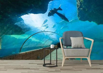 Qbte Unterwasser Tunnel Hai Delfin Tv Hintergrund Aquarium