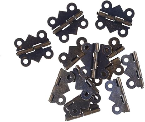 Bisagras para gabinete, 12 unidades, caja de regalo de joyería con 4