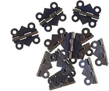 Bisagras para gabinete, 12 unidades, caja de regalo de joyería con 4