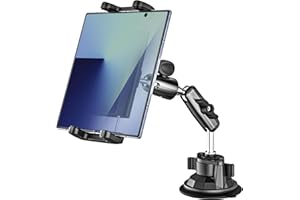 Dosvsi Z Fold Car Holder, [Super Suction Cup] Dashboard Windshield Mount for Foldable Phone, 360° Metal Arm Truck Tablet Phon