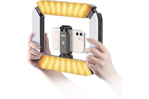 ULANZI Smartphone Video Rig with Light, Cell Phone Handheld Stabilizer with Ring Light 8500k Selfie Light for Filmaking Live Steam Tiktok YouTube Video Recording, with 8000mAh Build-in Battery