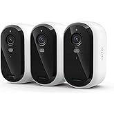 Arlo Essential Security Camera Wireless Outdoor 2K (3rd Gen, 2025 Release) - Battery Power, Person Recognition, Package Detection, Animated Preview, 1-Month Trial of Secure Plan, 3 Cam, White