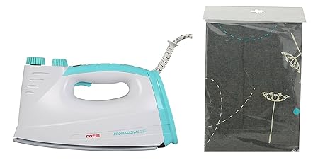 Rotel Professional Extra ***** Original Dampfbügeleisen GRÜN Edition inkl. Bügelbrettbezug mit Pusteblumenmuster, 6,5 Bar/Dam