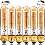 60W Edison Bulb,SerBion Incandescent Vintage Antique Light Bulb, T10 Tubular Filament Dimmable Bulb,E26/E27-110v- 370 Lumens,6-pack