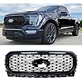 SAIQINGSP Antimatter Blue Front Bumper Upper Grille Compatible with 2021 2022 2023 F-150 XL XLT Grill Replace For ML3Z-8200-LBPTM