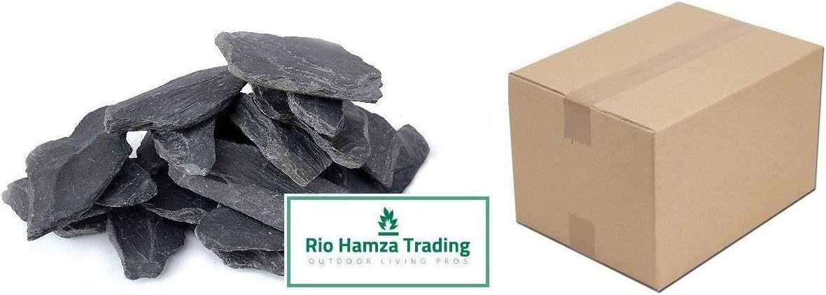 Rio Hamza Trading All Natural Slate Stones- 1" to 3" Slate Rocks, for Aquarium Aquascaping, Terrariums, Fairy Gardens, Wargaming, Railroads, and More. Sold in pounds (3 pounds)