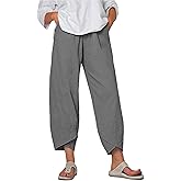 Springrain Women's Capri Pants Casual Summer Cotton Cropped Lounge Pants Darkgrey